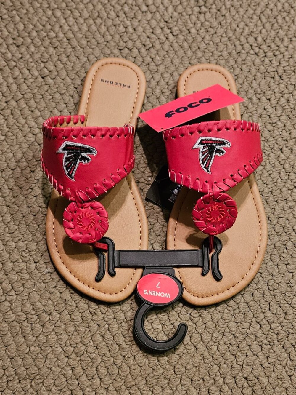 NWT - Women's Atlanta Falcons Official Brand Flip Flop Sandals - Size 7